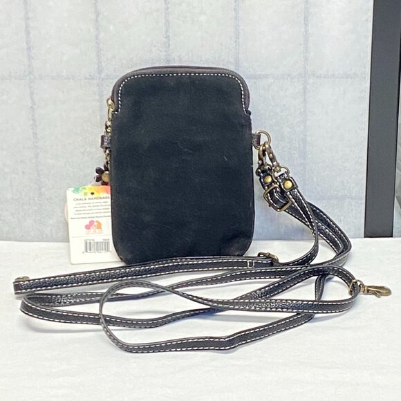 Convertible 2 Strap Stud Decorated Mandala Vegan Suede Small Bag Pouch NWT Chala - Picture 4 of 10